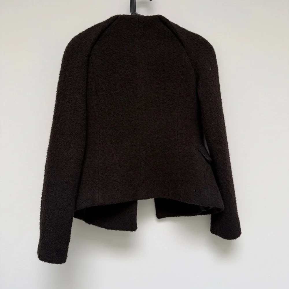 H&M STUDIO COLLECTION WOOL-BLEND PLEAT-NECKLINE JACKET - Picture 7 of 7